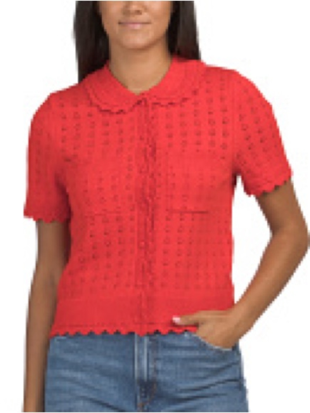 Marled Knit Button Up Sweater Top Size XS